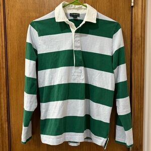 J Crew striped rugby polo shirt longsleeve, small